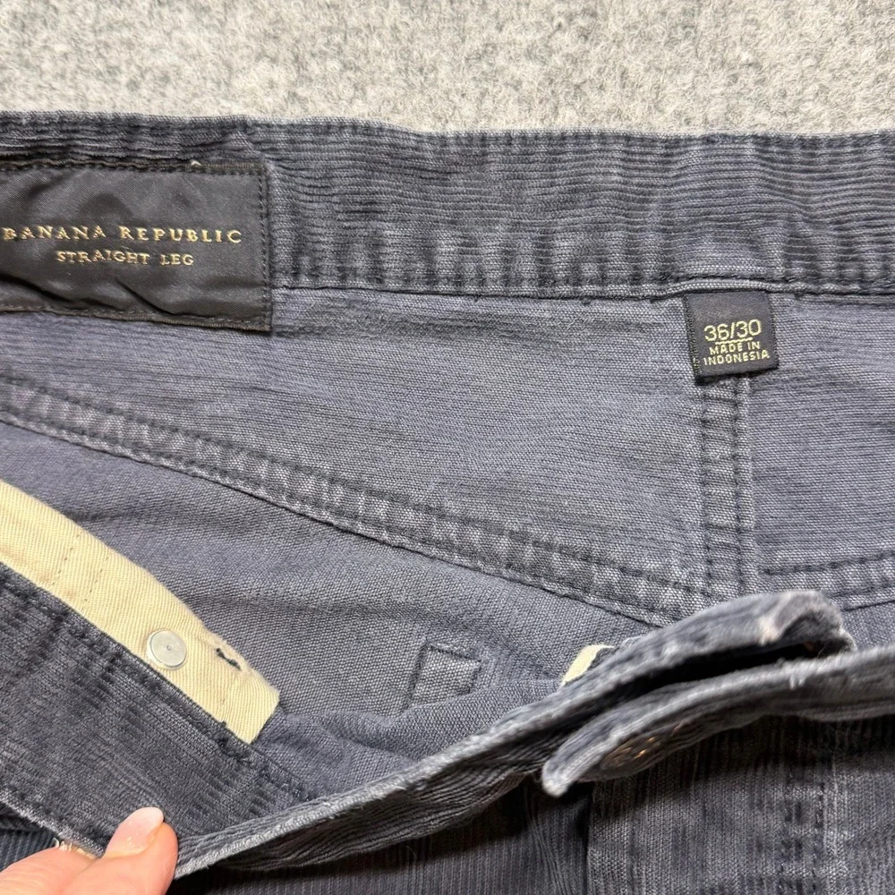 BANANA REPUBLIC Straight Leg Corduroy Pants Mens 36x30 Navy Cotton Trousers